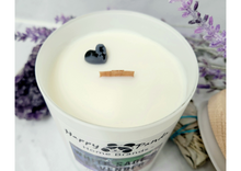 Load image into Gallery viewer, Soy Wood Wick White Sage and Lavender Candle 10oz Top