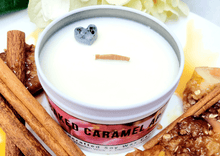Load image into Gallery viewer, Soy Wood Wick Baked Caramel Apple Candle 6oz Top
