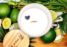 Load image into Gallery viewer, Soy Wood Wick Coconut Lime Verbena Candle 10oz Top