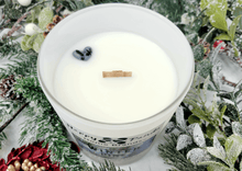 Load image into Gallery viewer, Soy Wood Wick Winter Pine Candle 10oz Top