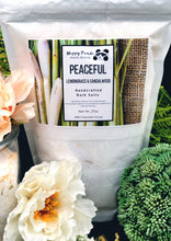 Load image into Gallery viewer, Lemongrass and Sandalwood Bath Salts 27oz Close up
