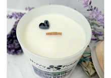 Load image into Gallery viewer, Soy Wood Wick White Sage and Lavender Candle 10oz Top
