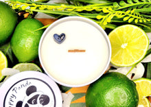 Load image into Gallery viewer, Soy Wood Wick Coconut Lime Verbena Candle 6oz Top
