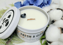 Load image into Gallery viewer, Soy Wood Wick Fresh and Clean Candle 6oz Top
