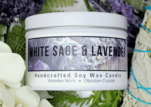 Load image into Gallery viewer, Sage and Lavender Candle front 6oz
